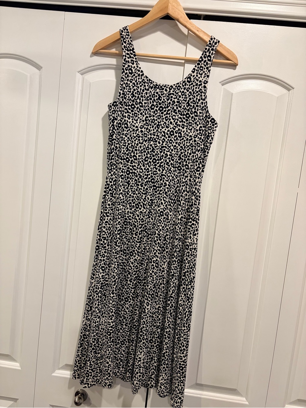 Old Navy Black and White Leopard Print Tank Dress